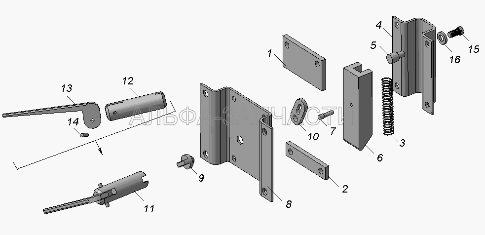 9674-3919040 Замок с защелкой  